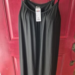 Basic Black Midi Slip Dress - XL
